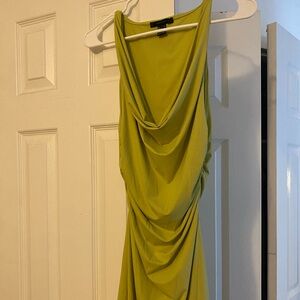Green skin tight square neck side ruffle forever 21 dress size small